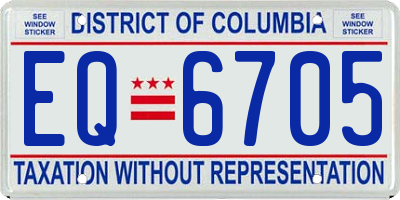 DC license plate EQ6705