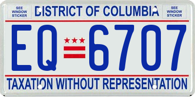 DC license plate EQ6707