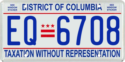 DC license plate EQ6708