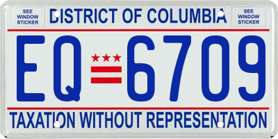 DC license plate EQ6709