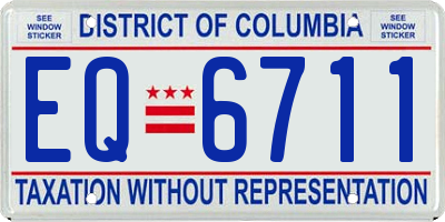 DC license plate EQ6711