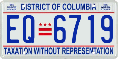 DC license plate EQ6719