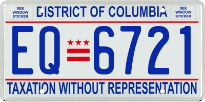 DC license plate EQ6721