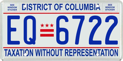 DC license plate EQ6722