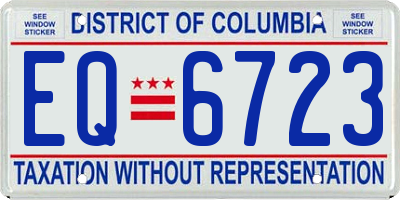 DC license plate EQ6723