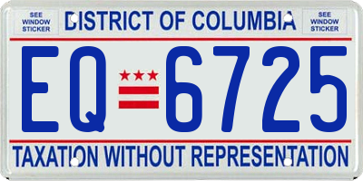 DC license plate EQ6725