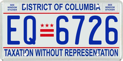 DC license plate EQ6726