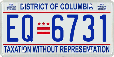 DC license plate EQ6731