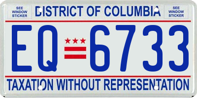 DC license plate EQ6733