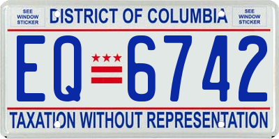 DC license plate EQ6742