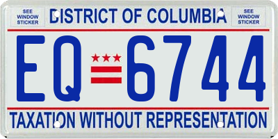 DC license plate EQ6744