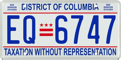DC license plate EQ6747