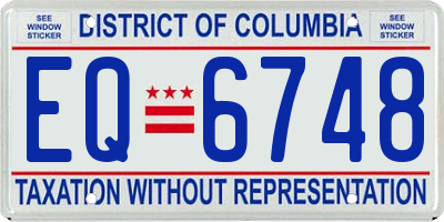 DC license plate EQ6748