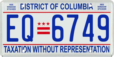 DC license plate EQ6749