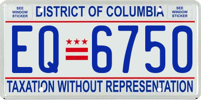 DC license plate EQ6750