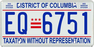 DC license plate EQ6751