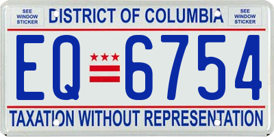 DC license plate EQ6754