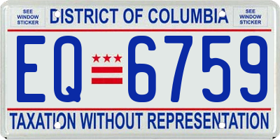 DC license plate EQ6759