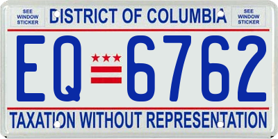 DC license plate EQ6762