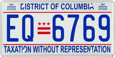 DC license plate EQ6769