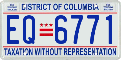 DC license plate EQ6771