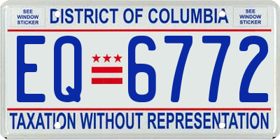 DC license plate EQ6772
