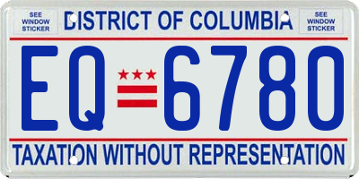 DC license plate EQ6780