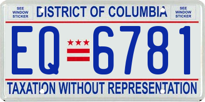 DC license plate EQ6781