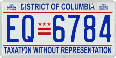 DC license plate EQ6784