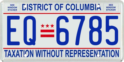 DC license plate EQ6785