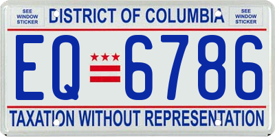 DC license plate EQ6786
