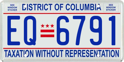 DC license plate EQ6791