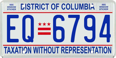 DC license plate EQ6794