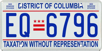 DC license plate EQ6796