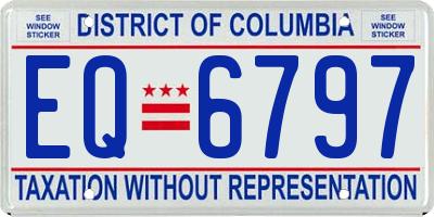DC license plate EQ6797