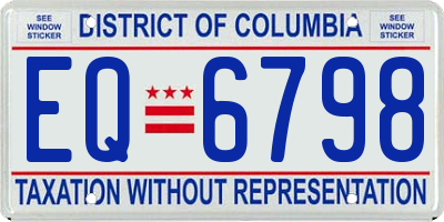 DC license plate EQ6798