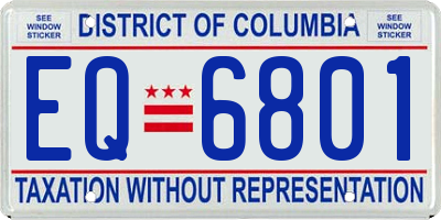 DC license plate EQ6801