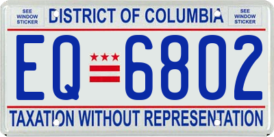 DC license plate EQ6802