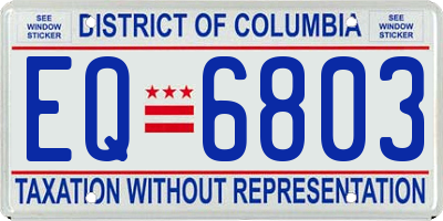DC license plate EQ6803