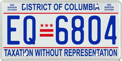 DC license plate EQ6804