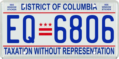 DC license plate EQ6806