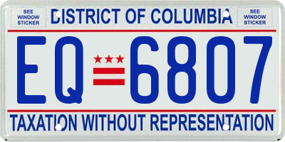 DC license plate EQ6807