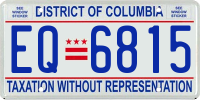 DC license plate EQ6815