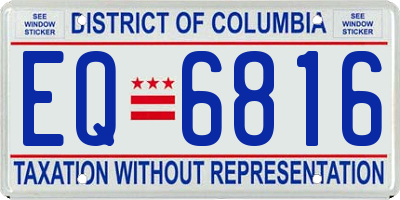 DC license plate EQ6816