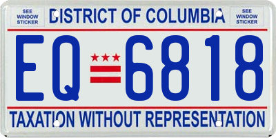 DC license plate EQ6818