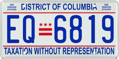 DC license plate EQ6819