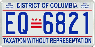 DC license plate EQ6821