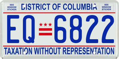 DC license plate EQ6822
