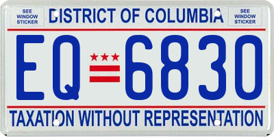 DC license plate EQ6830