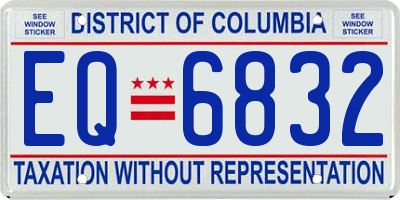 DC license plate EQ6832
